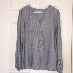 Beautiful Striped Nautical Ruffle Top